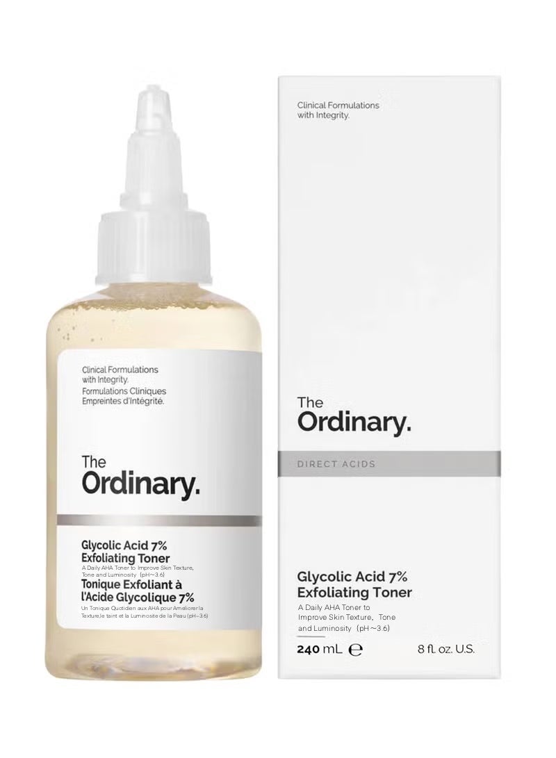 عام ذا أورديناري تونر تقشير بالحامض الجليكوليكي 7% 240 مل - تقشير لطيف للحصول على بشرة ناعمة - Image 1